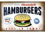 Vianmo Insegna In Legno 12X18 Cm Hamburger Best In Town 100% Beef
