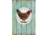 Vianmo Insegna In Legno 18X12 Cm Huhn Farm Fresh Eggs Free Range