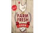 Vianmo Insegna In Legno 18X12 Cm Huhn Farm Fresh Eggs Premium