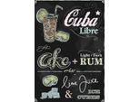 Vianmo Insegna In Legno 18X12 Cm Cuba Libre Cocktail Dark Rum Ice