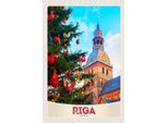 Vianmo Insegna In Legno 18X12 Cm Riga Lettland Weihnachten Winterzeit
