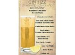 Vianmo Insegna In Legno 18X12 Cm Gin Fizz Equipment Ingredients
