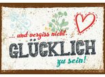 Vianmo Insegna In Legno 12X18 Cm Und Vergiss Nicht GlüCklich Zu Sein!
