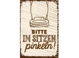 Vianmo Insegna In Legno 18X12 Cm Lustig Bitte Im Sitzen Pinkeln