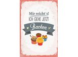Vianmo Insegna In Legno 18X12 Cm Mir Reicht`S Ich Geh Backen Rot