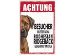 Vianmo Insegna In Legno 18X12 Cm Tiere Achtung Rodhesian Ridgeback