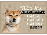 Vianmo Insegna In Legno 12X18 Cm Shiba Inu Security Dein Risiko