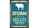 Vianmo Insegna In Legno 18X12 Cm Sturm Wenn Schafe Keine Locken