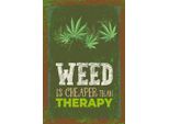 Vianmo Insegna In Legno 18X12 Cm Weed Ist Cheaper Than Therapy