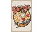 Vianmo Insegna In Legno 18X12 Cm Pinup Welcome To Garage Mechanic On