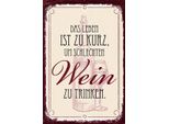 Vianmo Insegna In Legno 18X12 Cm Leben Ist Kurz FüR Schlechten Wein