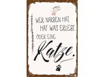 Vianmo Insegna In Legno 18X12 Cm Katze Wer Narben Hat Was Erlebt