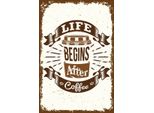 Vianmo Insegna In Legno 18X12 Cm Life Begins After Coffee