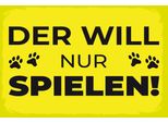 Vianmo Insegna In Legno 12X18 Cm Hundeschild Hund Will Nur Spielen