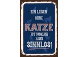 Vianmo Insegna In Legno 18X12 Cm Katze Leben Ohne MöGlich Aber