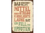 Vianmo Insegna In Legno 18X12 Cm Tiere Mittel Gegen Stress 4 Pfoten