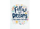 Vianmo Insegna In Legno 18X12 Cm Follow Your Dreams They Know Way