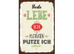 Vianmo Insegna In Legno 18X12 Cm Heute Lebe Ich Morgen Putze Ich