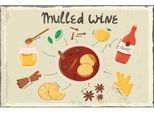 Vianmo Insegna In Legno 12X18 Cm Mulled Wine Anise Honey Apple