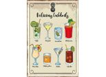 Vianmo Insegna In Legno 18X12 Cm Cocktails Mojito Martini Margarita