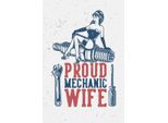 Vianmo Insegna In Legno 18X12 Cm Pinup Proud Mechanic Wife
