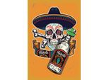 Vianmo Insegna In Legno 18X12 Cm Totenkopf Tequila Alkohol