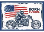 Vianmo Insegna In Legno 12X18 Cm Biker Born To Ride Usa Motorcycle