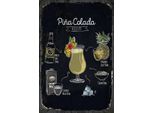 Vianmo Insegna In Legno 18X12 Cm Pina Colada Coktail Recipe