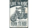 Vianmo Insegna In Legno 18X12 Cm Biker Motorrad Born To Ride