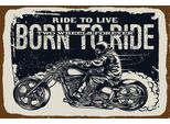 Vianmo Insegna In Legno 12X18 Cm Ride To Live Born To Ride