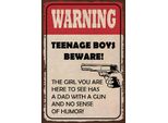 Vianmo Insegna In Legno 30X20 Cm Warning Teenage Boys
