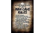 Vianmo Insegna In Legno 30X20 Cm Man Cave Rules Totenkopf