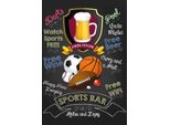 Vianmo Insegna In Legno 30X20 Cm Sports Bar Happy Hour Beer Darts