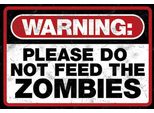 Vianmo Insegna In Legno 20X30 Cm Warning Please Do Not Zombies