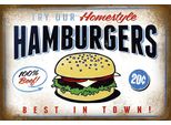 Vianmo Insegna In Legno 20X30 Cm Hamburger Best In Town 100% Beef