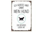 Vianmo Insegna In Legno 18X12 Cm Hund Ich Arbeite Hart Damit Mein