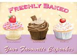 Vianmo Insegna In Legno 20X30 Cm Baked Your Favourite Cupcakes
