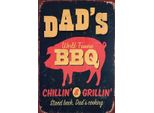 Vianmo Insegna In Legno 30X20 Cm Dad´S World Famous Bbq Grillin