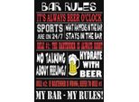 Vianmo Insegna In Legno 30X20 Cm Bar Rules Bier My Bar My Rules