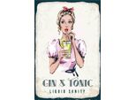 Vianmo Insegna In Legno 18X12 Cm Alkohol Gin & Tonic Liquid Sanity