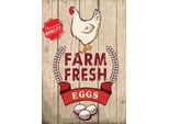 Vianmo Insegna In Legno 30X20 Cm Huhn Farm Fresh Eggs Premium