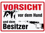 Vianmo Insegna In Legno 20X30 Cm Vorsicht Vor Hund Und Besitzer