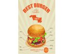 Vianmo Insegna In Legno 30X20 Cm Best Burger American Style
