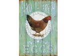 Vianmo Insegna In Legno 30X20 Cm Huhn Farm Fresh Eggs Free Range