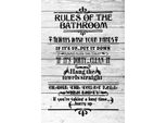 Vianmo Insegna In Legno 30X20 Cm Rules Of The Bathroom Wash Hands