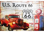 Vianmo Insegna In Legno 20X30 Cm Us Route 66 Oldtimer Tankstelle