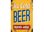 Vianmo Insegna In Legno 30X20 Cm Ice Cold Beer Served Here Bier