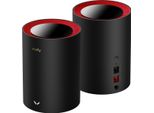 Cudy M3000 2-Pack Dual-Band (2,4 Ghz/5 Ghz) Wi-Fi 6 (802.11Ax) Nero - Rosso 1 Interno (M3000(2-PACK))
