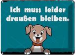 Vianmo Insegna Di Latta 30X40 Cm Hund Ich Muss Leider Draussen Bleiben