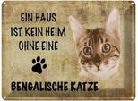 Vianmo Insegna Di Latta 30X40 Cm Bengalische Katze